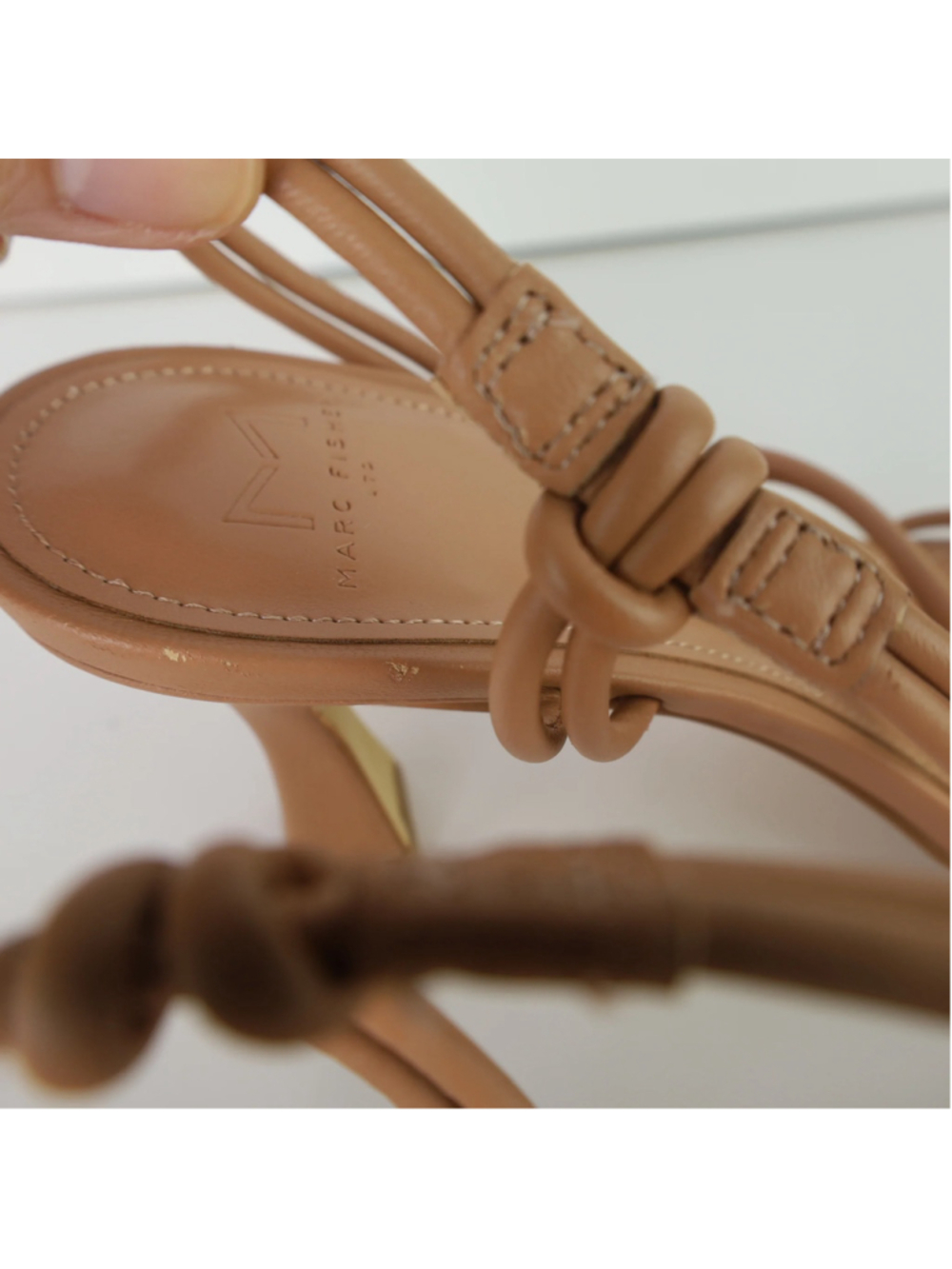 Marc Fisher LTD Davia Sandals 7.5M Medium Natural Strappy Kitten Heel NWD 0479 - Picture 16 of 16
